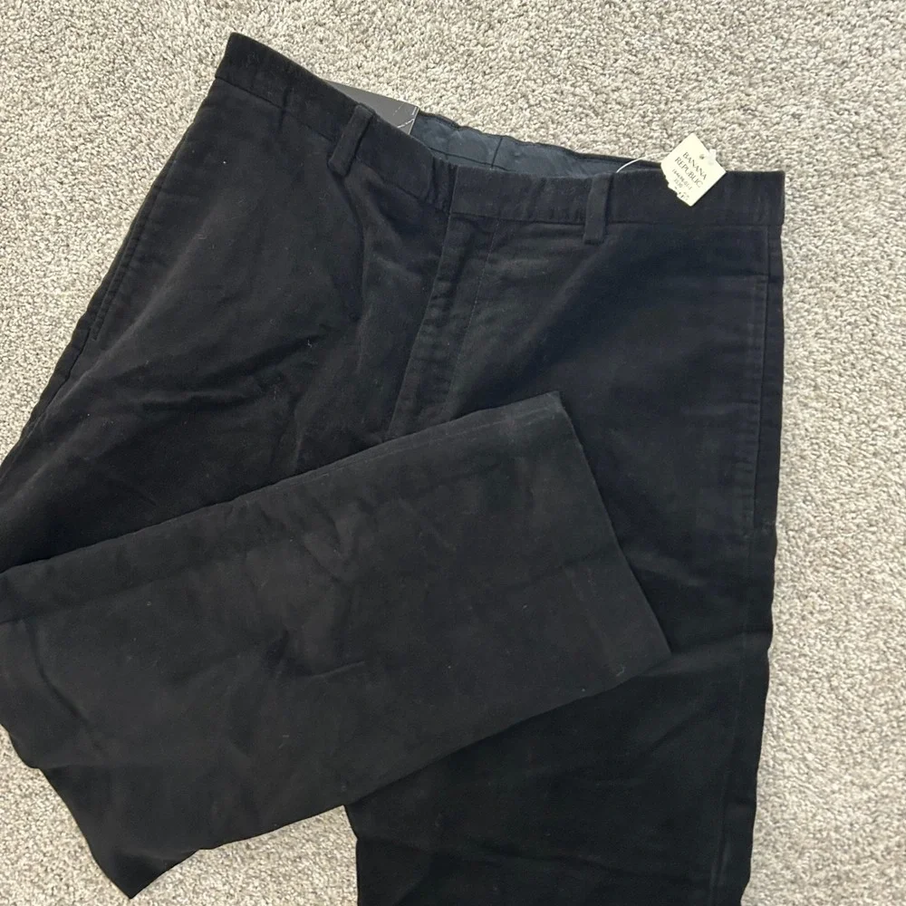 Banana Republic Gavin Flat-Front Pants 35X30 Black Corduroy Straight Leg New NWT